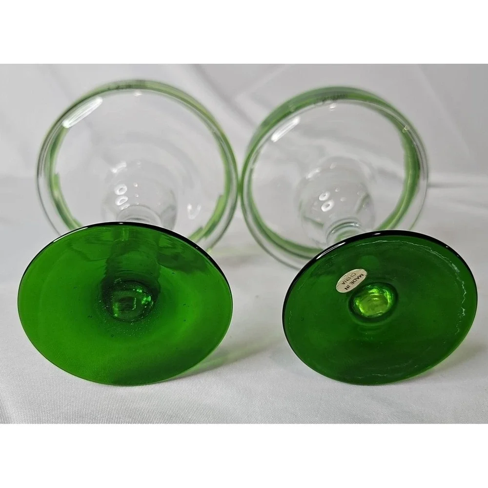 2 Festive Green Base & Rim Sauza Tequila Drink Smart‎ Margarita Glasses 16 oz
